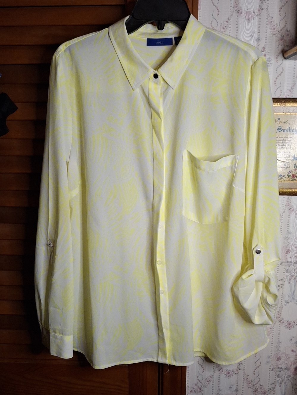 Apt 9 Yellow Print Long Sleeve XXL NWOT Sz XXL